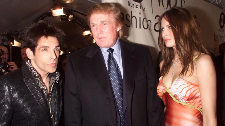 Ben Stiller, Trump y su esposa Melania.