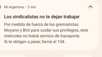 El mensaje que difundió el Gobierno en Mi Argentina.