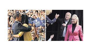 Multitudes y familia. Asípasan los candidatospresidenciales estadounidenseslas horas previas ala elección.