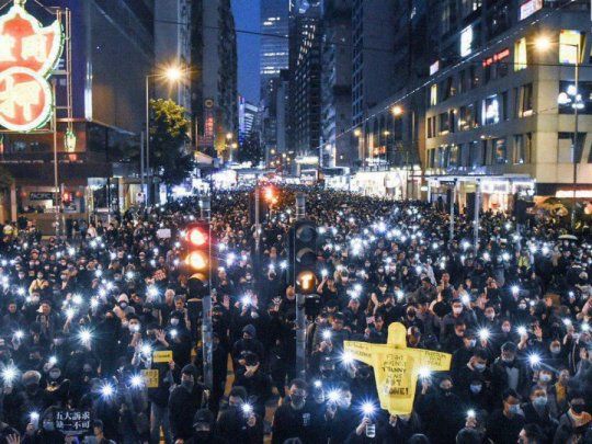 Hong Kong durante la movilización de este domingo.&nbsp;