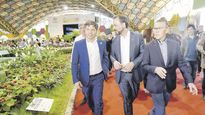 ESCOBAR. Axel Kicillof desembarcó ayer en Escobar y participó de la tradicional Fiesta Nacional de la Flor junto al intendente local, el peronista Ariel Sujarchuk.