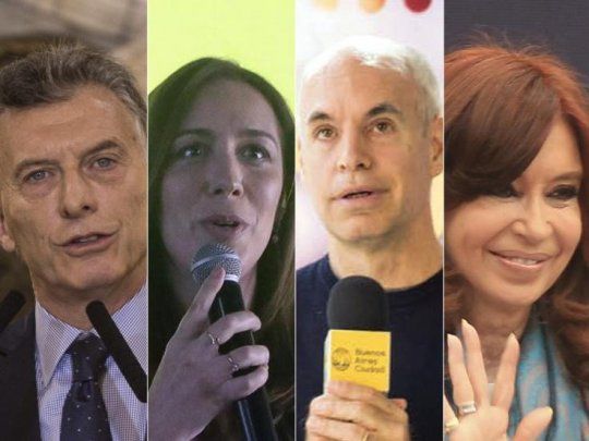 Protagonistas de la carrera electoral de 2019. Macri, Vidal, Larreta, Cristina, Massa y Urtubey.