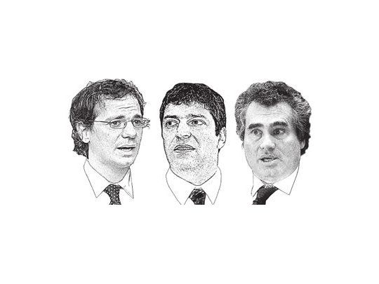 Lucas Llach, Javier Alvaredo y Alejandro Vanoli
