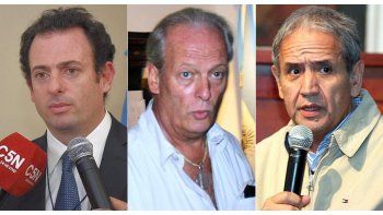 José Urtubey (UIA), Andrés Rodríguez (UPCN) y Sergio Palazzo (La Bancaria).