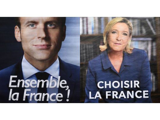 Macron (Juntos, Francia) y Le Pen (Elegir Francia) cambiaron sloganes para la segunda vuelta.
