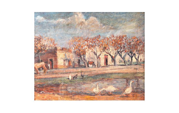 ámbito.com | En Naón, “Casas de Pueblo, Roldán”, óleo sobre arpillera de Antonio Berni, se vendió en $ 73.253