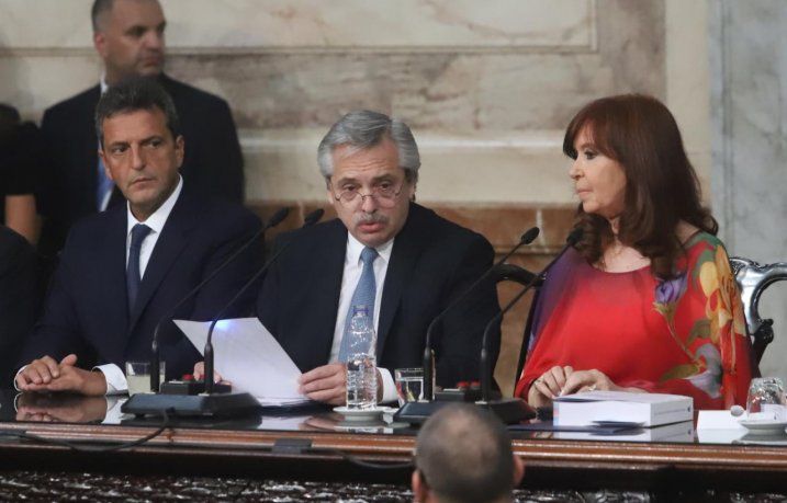 El presidente Alberto Fernández da su mensaje de apertura de sesiones ordinarias en el Congreso.