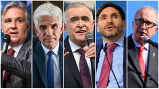 Martín Llaryora, Claudio Poggi, Osvaldo Jaldo, Maximiliano Pullaro y Hugo Passalacqua. Martín Llaryora, Claudio Poggi, Osvaldo Jaldo, Maximiliano Pullaro y Hugo Passalacqua.