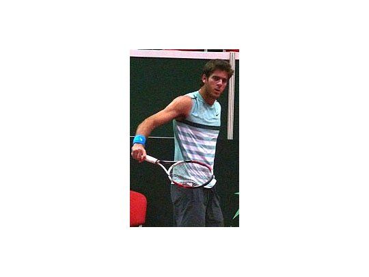 Del Potro entrenando el día de hoy.