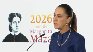 Claudia Sheinbaum en la Mañanera del Pueblo.