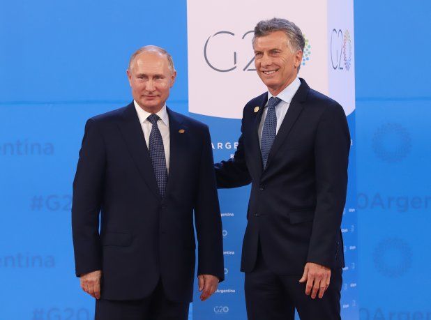 Mauricio Macri y Vladimir Putin.