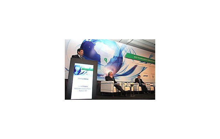 Ricardo Echegaray en en la apertura del Foro de la Organización Mundial de Aduanas (OMA).