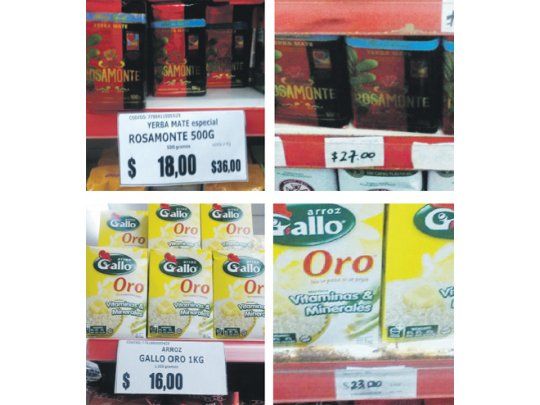 La yerba puede conseguirse con una diferencia de hasta el 50% según donde se la compre. Lo mismo sucede con el arroz, que se puede adquirir un 43% más caro de acuerdo con el supermercado.