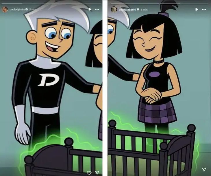 The respective posts of the couple using the illustration of Danny Phantom.