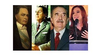 ámbito.com | Hipólito Yrigoyen, Juan Perón, Raúl Alfonsín y Cristina de Kirchner.