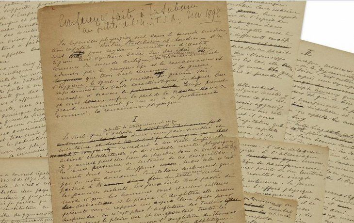 Los manuscritos de Pierre de Coubertin fueron adquiridos por u$s 8.8 millones.