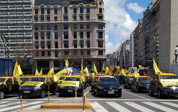 La protesta en el Obelisco provocó el colapso de la circulación de tránsito en la zona.&nbsp;