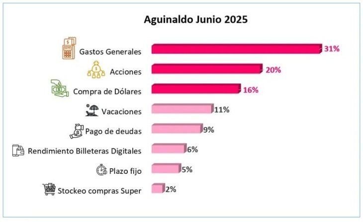 El 31% de los encuestados utilizarán el aguinaldo en gastos generales.