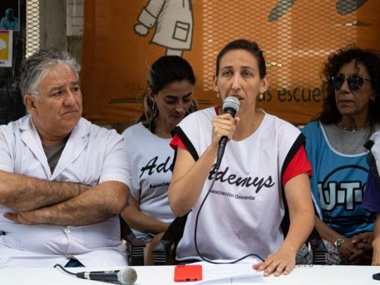 Mariana Scayola, secretaria general de Ademys, quien anunció el paro.