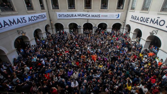 Masivo acto contra la retórica golpista de Jair Bolsonaro.