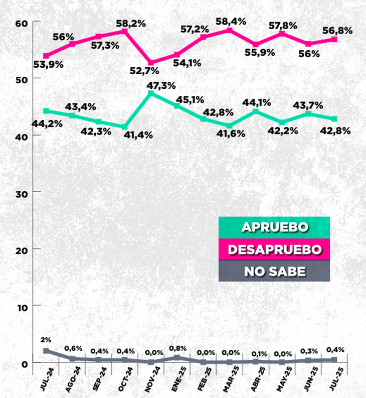 Aprobación de la gestión del Gobierno según la encuestadora Zuban Córdoba