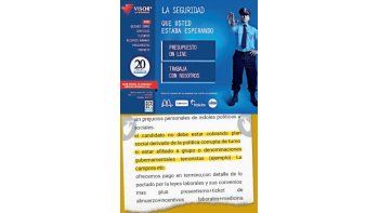 El aviso se podía ver ayer en uno de los principales portales de búsqueda de trabajo.