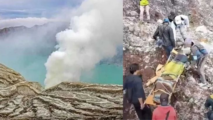 The tourist would have lost her balance because of a piece of clothing she was wearing. The tourist would have lost her balance because of a piece of clothing she was wearing.