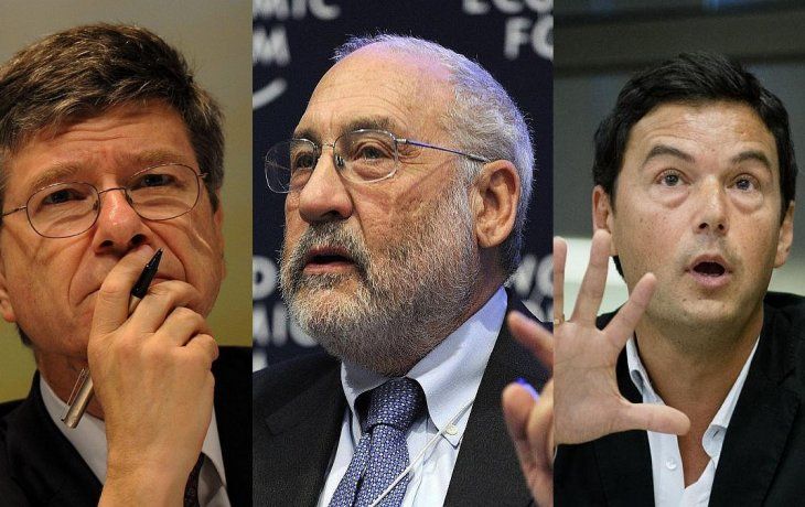 De izq. a der.:&nbsp;Jeffrey Sachs, Joseph Stiglitz&nbsp;y&nbsp;Thomas Piketty, tres de los economistas firmantes.