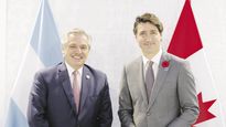 lazos. El presidente Fernández junto a su par canadiense, Justin Trudeau.