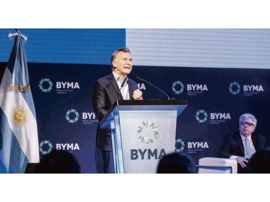 Discurso. Macri habló anoche en la presentación oficial del BYMA.