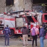 Así quedó el camión de bomberos tras el impacto