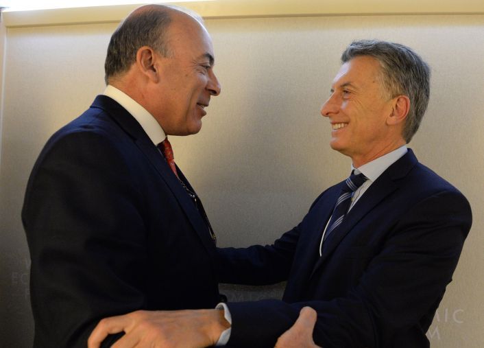 Mauricio Macri junto al CEO de Coca Cola Muhtar Kent.