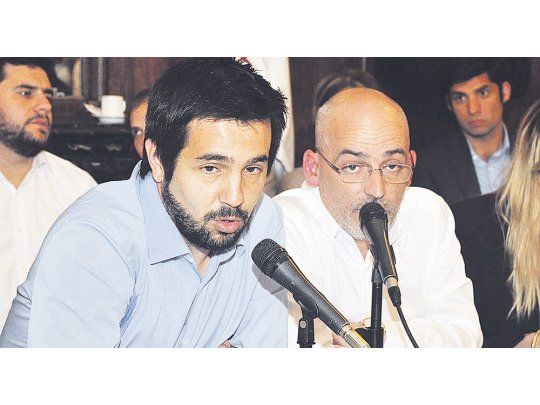 Porteños. Martín Mura y Alejandro García, ayer en la Legislatura.