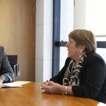 Yamandú Orsi recibió este miércoles al Michelle Bachelet en Torre Ejecutiva. Yamandú Orsi recibió este miércoles al Michelle Bachelet en Torre Ejecutiva.