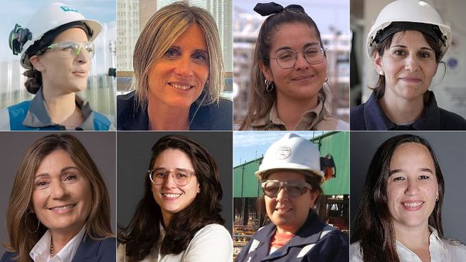  Mujeres energéticas. Arriba: Luciana Rodríguez (YPF), Soledad Riera (Marval OFarrell Mairal), Macarena Moyano (Total Austral) y Natalia Salazar (Shell Argentina). Abajo: Gabriela Aguilar (Excelerate), Marina Perricone (Vestas), Claudia Chávez (Tecpetrol) y Lucía Mejuto (Agrekko).