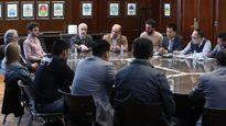 Roberto Feletti durante la reunión de este lunes con representantes de supermercados de origen chino y entidades que nuclean autoservicios, almaceneros, supermercadistas y polirrubros.