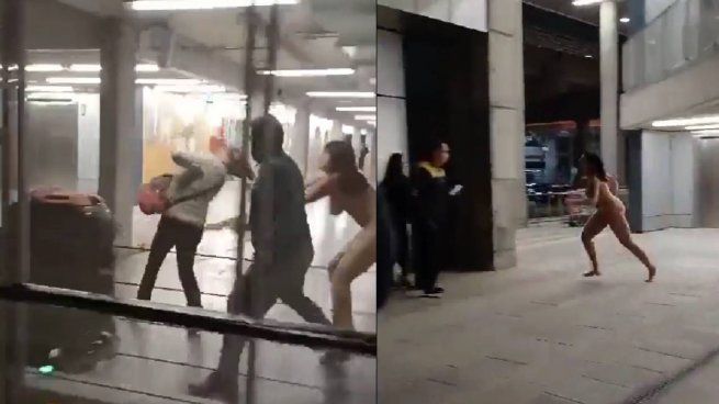 La mujer desnuda que atacó a pasajeros en el aeropuerto de Chile