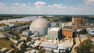Energía. Central nuclear de Atucha, ubicada en la localidad bonaerense de Lima. 