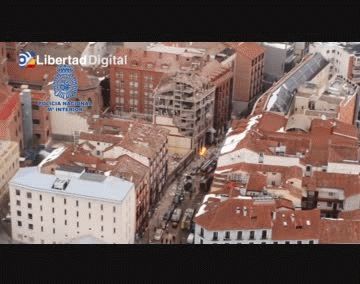 Desde el aire: la destrucción del edificio de Madrid tras la brutal explosión