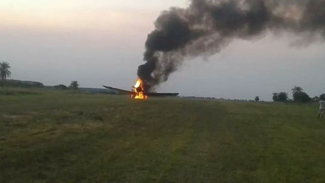 El avión se incendió mientras realizaba una parada técnica.