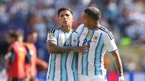 Enzo Fernández y Facundo Medina en la final del Mundial 2026 con la Selección argentina.