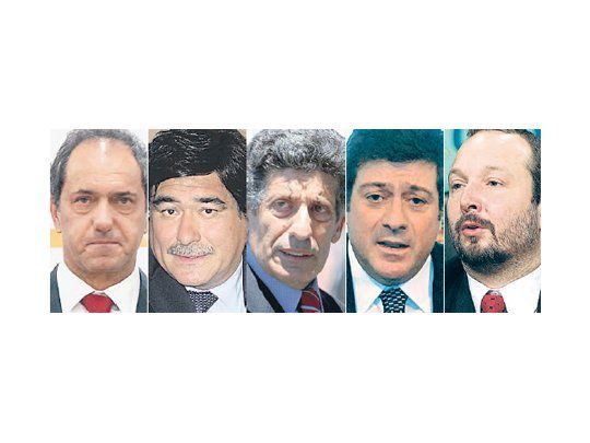 Daniel Scioli, Carlos Zannini, Carlos Chacho Álvarez, Gabriel Mariotto, Martín Sabbatella