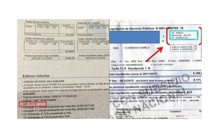 Los clientes de Edenor deberán consultar la subestación en el margen inferior izquierdo. Por su parte, los clientes de Edesur deben consultar el margen superior derecho de la boleta.