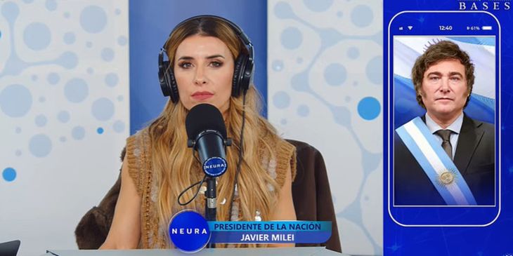 Javier Milei durante la entrevista en Javier Milei durante la entrevista en