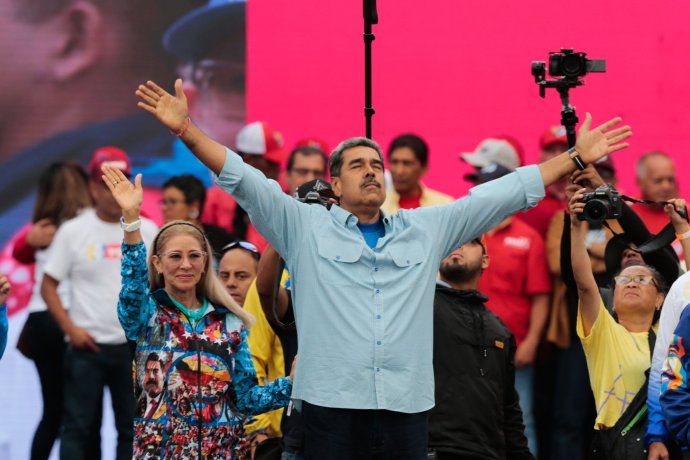 El presidente Nicolás Maduro, durante su cierre de campaña. 