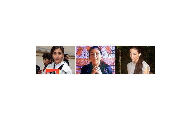 La candidata presidencial fue secuestrada en 2002. Tres imágenes: la primera antes de su secuestro; la segunda de un video que fue enviado como prueba de vida hace cuatro años y la tercera, visiblemente desmejorada, fue difundida a fines de 2007.