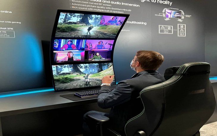 El nuevo monitor curvo de Samsung que puede girarse.