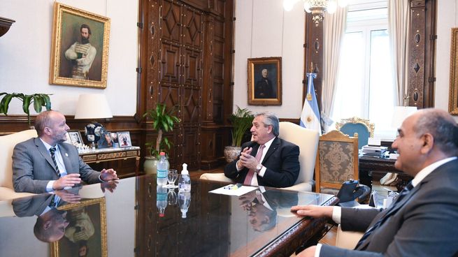Insaurralde, uno de los jefe políticos que pasó hoy por Casa Rosada para reunierse con Alberto Fernández y Manzur.