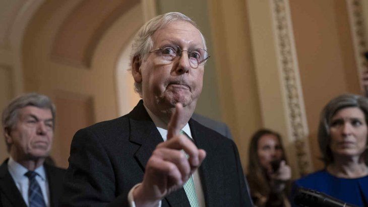 Republican Senate Majority Leader Mitch McConnell accused House Democrats of delaying the actual start of the impeachment. Republican Senate Majority Leader Mitch McConnell accused House Democrats of delaying the actual start of the impeachment.
