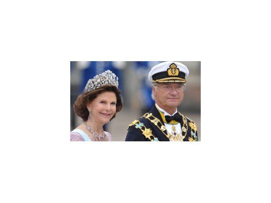 La reina Silvia junto al rey Carlos XVI Gustavo